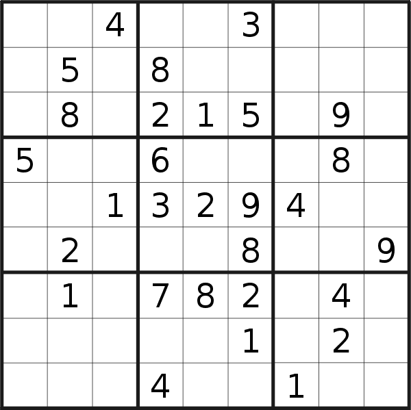 Sudoku puzzle for <br />Thursday, 23rd of June 2022
