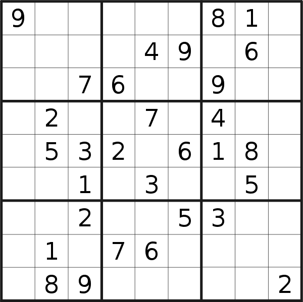 Sudoku puzzle for <br />Wednesday, 29th of June 2022