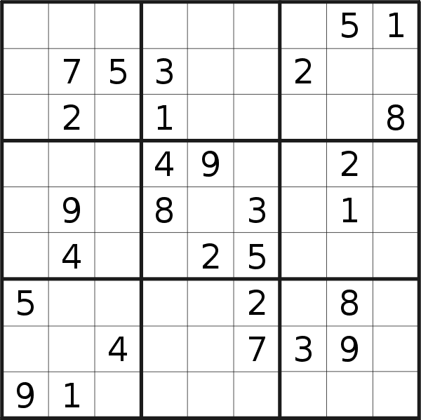 Sudoku puzzle for <br />Friday, 1st of July 2022