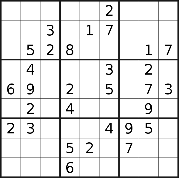 Sudoku puzzle for <br />Tuesday, 5th of July 2022