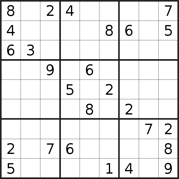 Sudoku puzzle for <br />Sunday, 10th of July 2022