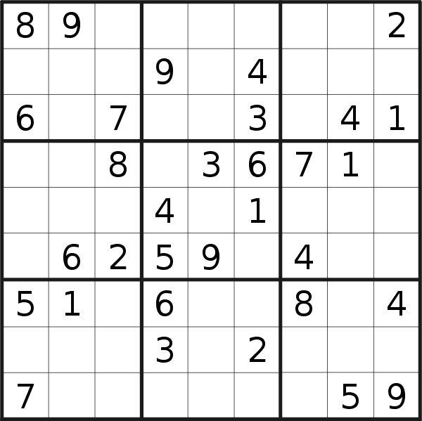 Sudoku puzzle for <br />Monday, 11th of July 2022