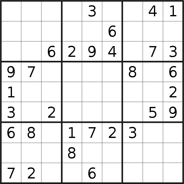 Sudoku puzzle for <br />Tuesday, 12th of July 2022