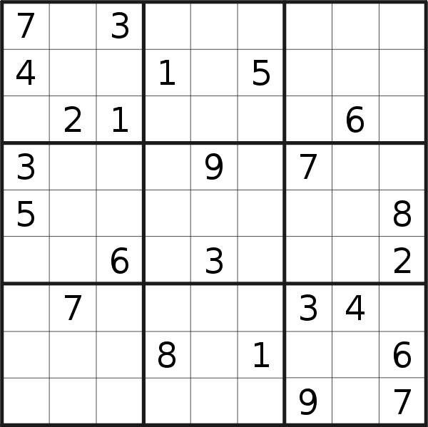 Sudoku puzzle for <br />Saturday, 16th of July 2022