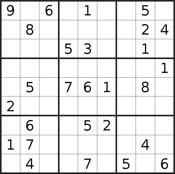 Sudoku puzzle for <br />Wednesday, 20th of July 2022