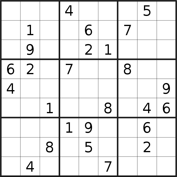 Sudoku puzzle for <br />Wednesday, 27th of July 2022