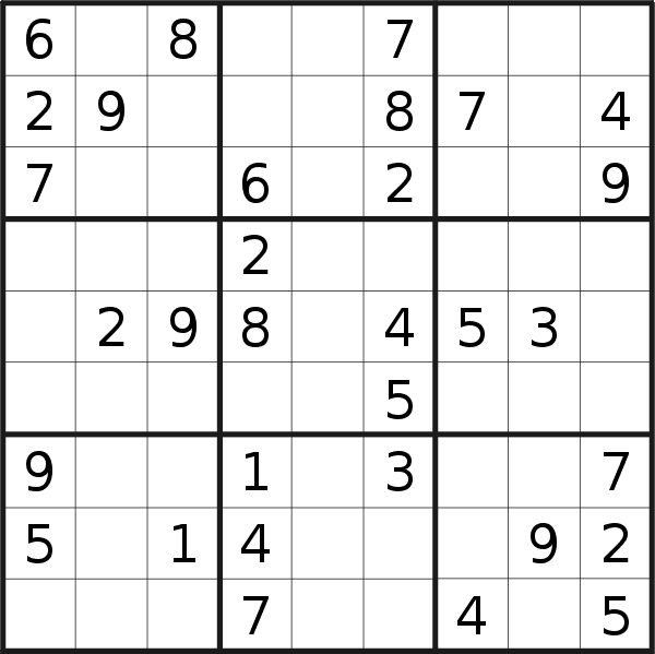 Sudoku puzzle for <br />Saturday, 30th of July 2022