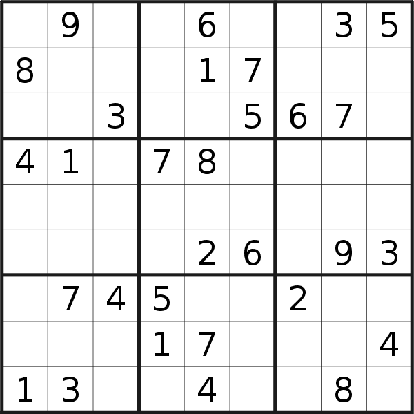 Sudoku puzzle for <br />Thursday, 4th of August 2022