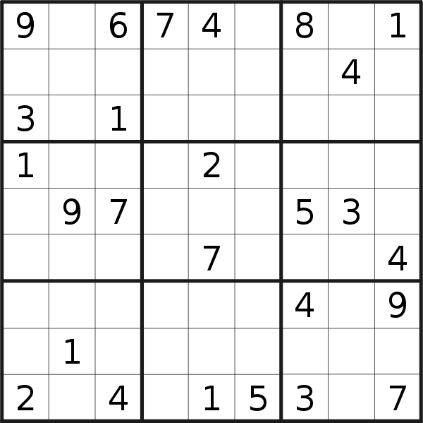 Sudoku puzzle for <br />Sunday, 7th of August 2022