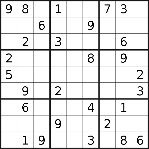 Sudoku puzzle for <br />Monday, 8th of August 2022