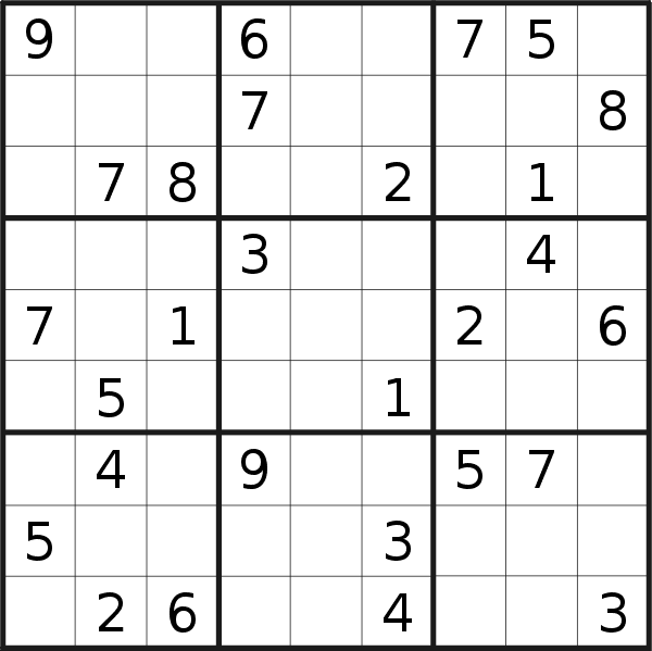 Sudoku puzzle for <br />Sunday, 14th of August 2022