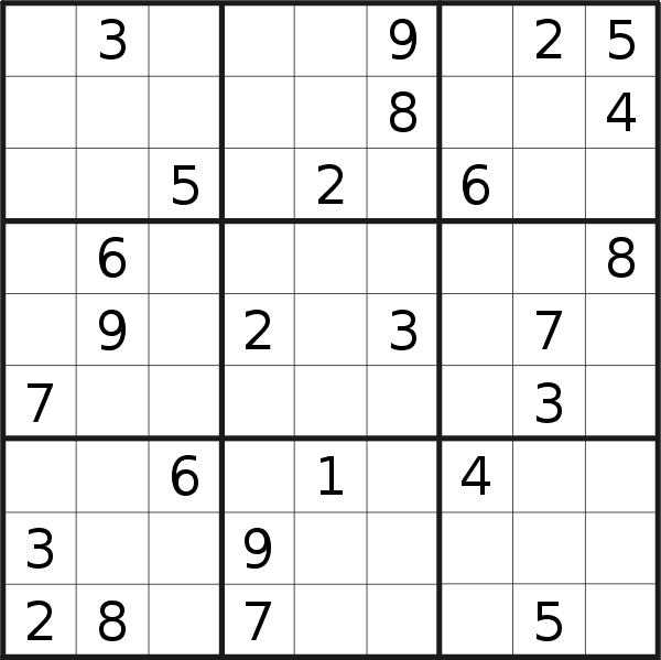 Sudoku puzzle for <br />Sunday, 21st of August 2022