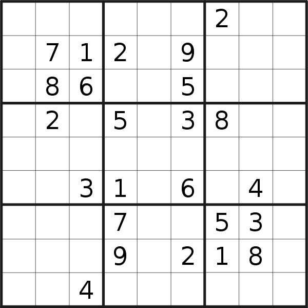 Sudoku puzzle for <br />Monday, 22nd of August 2022