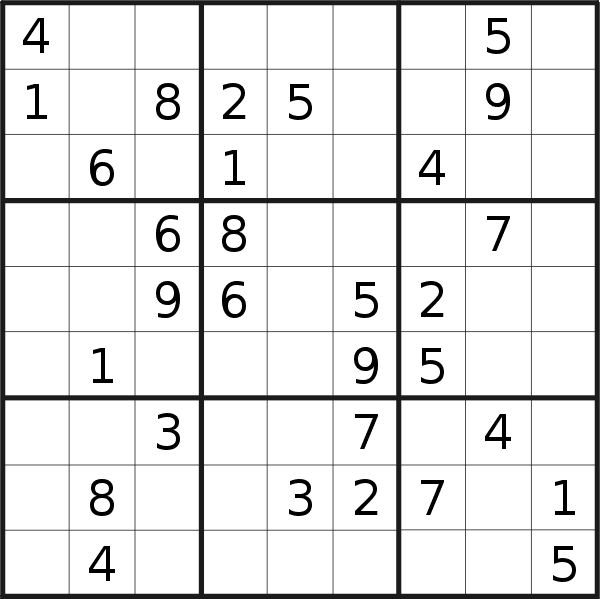 Sudoku puzzle for <br />Thursday, 25th of August 2022