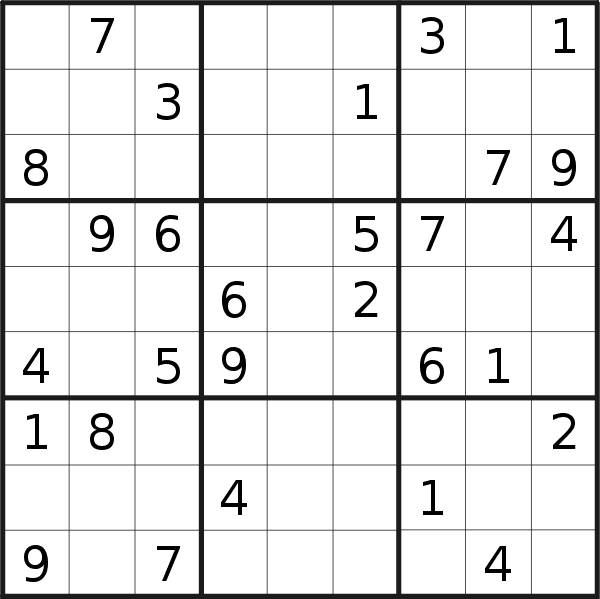 Sudoku puzzle for <br />Sunday, 28th of August 2022