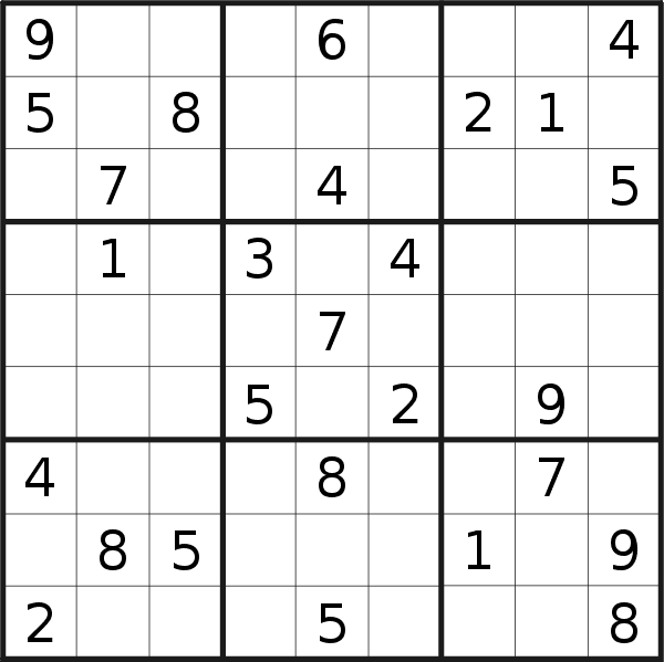 Sudoku puzzle for <br />Thursday, 1st of September 2022