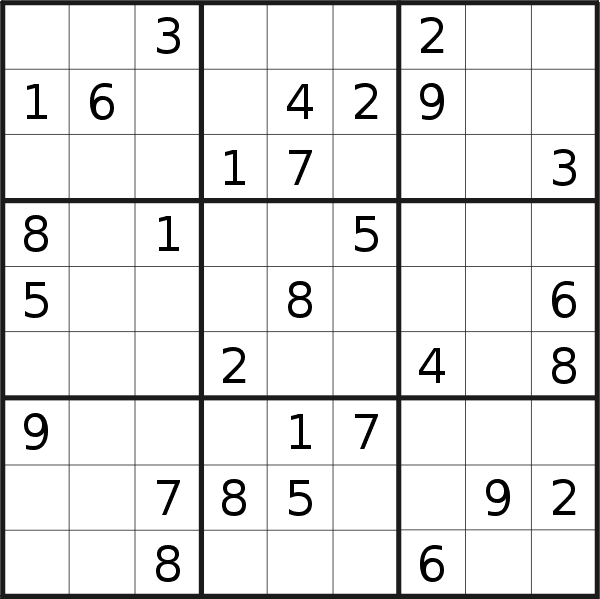 Sudoku puzzle for <br />Tuesday, 6th of September 2022