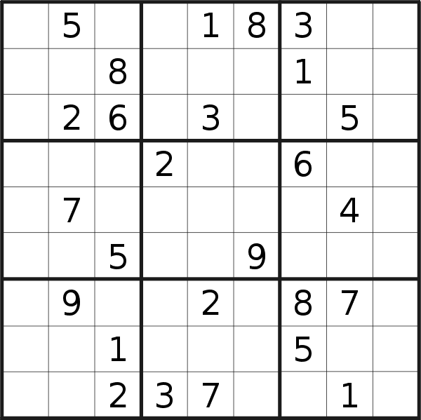 Sudoku puzzle for <br />Wednesday, 7th of September 2022