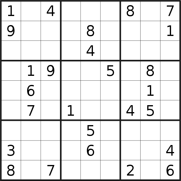 Sudoku puzzle for <br />Monday, 12th of September 2022