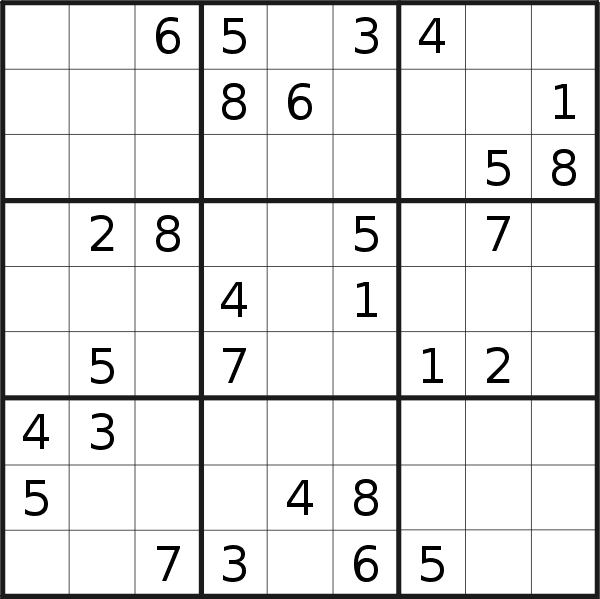 Sudoku puzzle for <br />Tuesday, 13th of September 2022