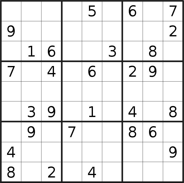Sudoku puzzle for <br />Saturday, 17th of September 2022