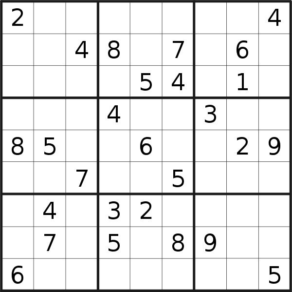 Sudoku puzzle for <br />Sunday, 2nd of October 2022