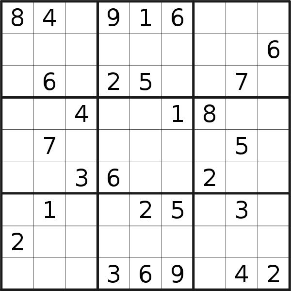 Sudoku puzzle for <br />Monday, 3rd of October 2022