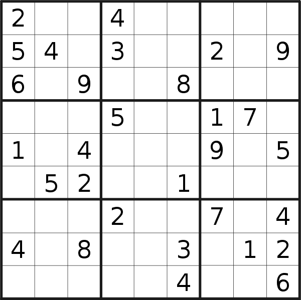 Sudoku puzzle for <br />Sunday, 16th of October 2022