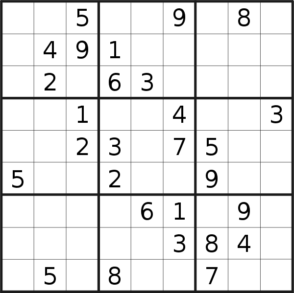 Sudoku puzzle for <br />Wednesday, 19th of October 2022