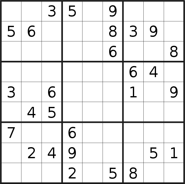 Sudoku puzzle for <br />Friday, 21st of October 2022