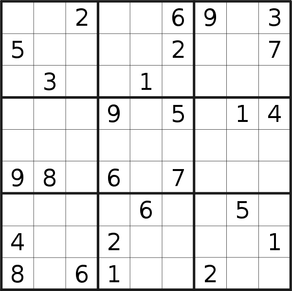 Sudoku puzzle for <br />Sunday, 23rd of October 2022