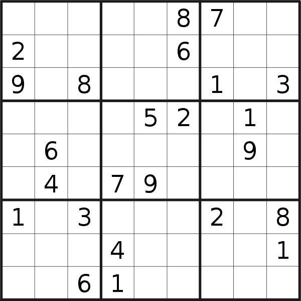 Sudoku puzzle for <br />Tuesday, 25th of October 2022