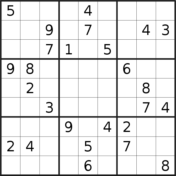 Sudoku puzzle for <br />Wednesday, 26th of October 2022