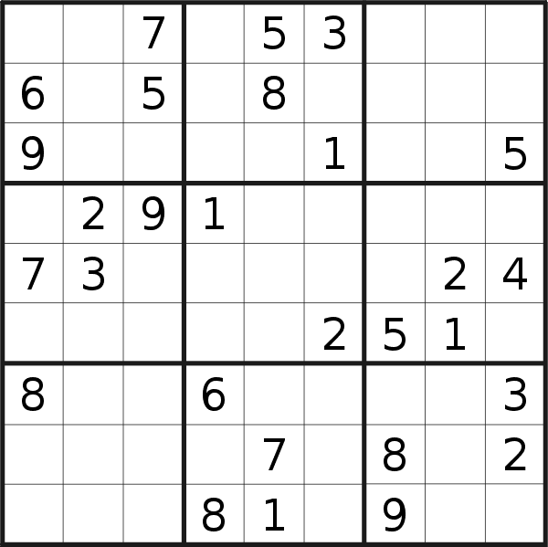 Sudoku puzzle for <br />Saturday, 29th of October 2022