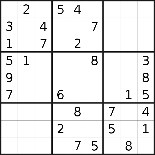 Sudoku puzzle for <br />Sunday, 6th of November 2022