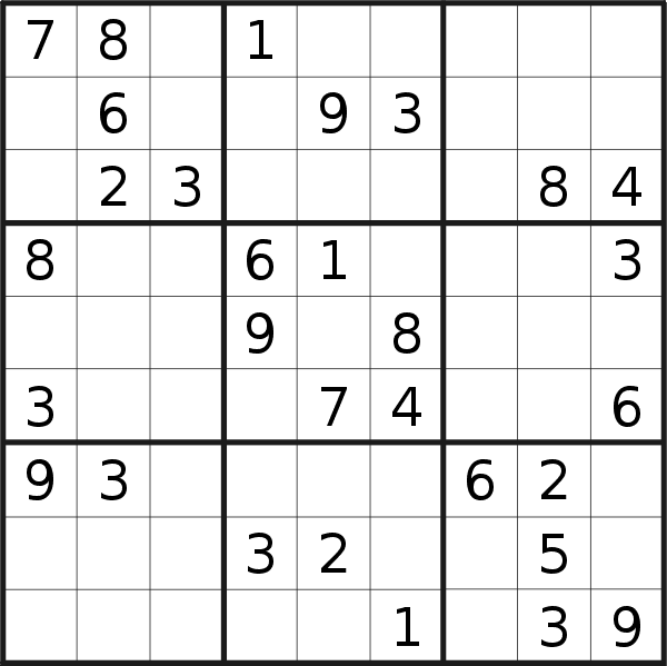 Sudoku puzzle for <br />Monday, 7th of November 2022