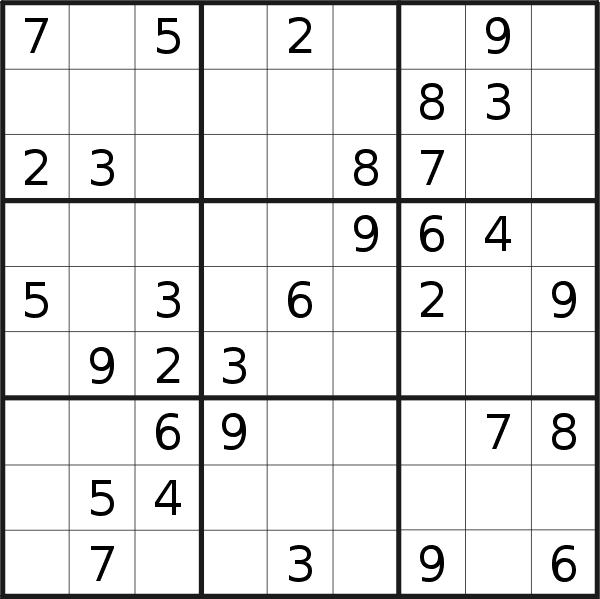 Sudoku puzzle for <br />Thursday, 10th of November 2022
