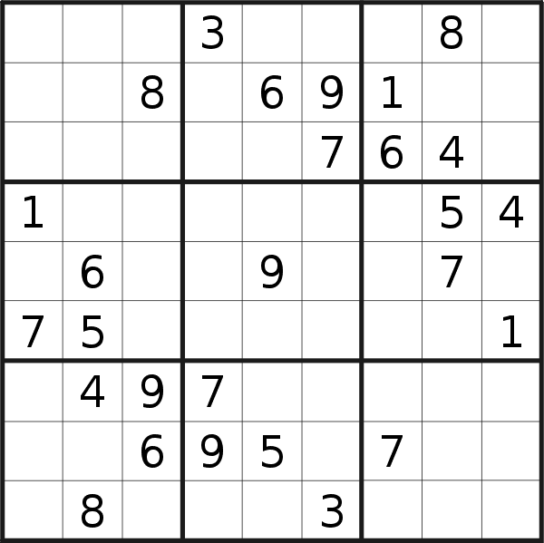 Sudoku puzzle for <br />Monday, 14th of November 2022