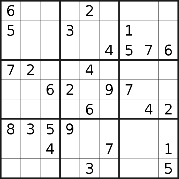 Sudoku puzzle for <br />Saturday, 19th of November 2022