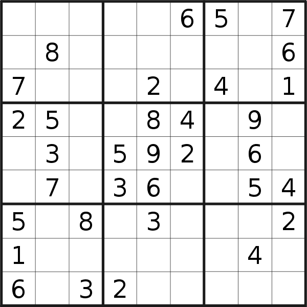 Sudoku puzzle for <br />Monday, 21st of November 2022