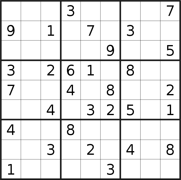 Sudoku puzzle for <br />Tuesday, 22nd of November 2022