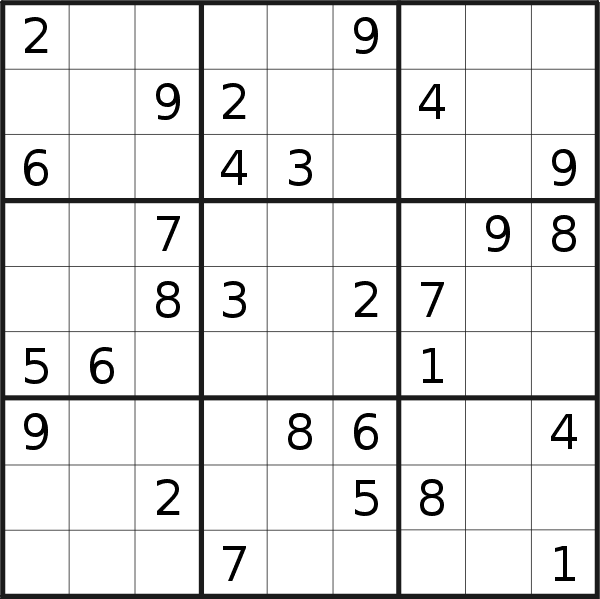 Sudoku puzzle for <br />Friday, 6th of January 2023