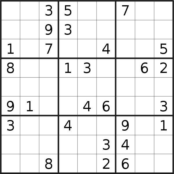 Sudoku puzzle for <br />Sunday, 8th of January 2023