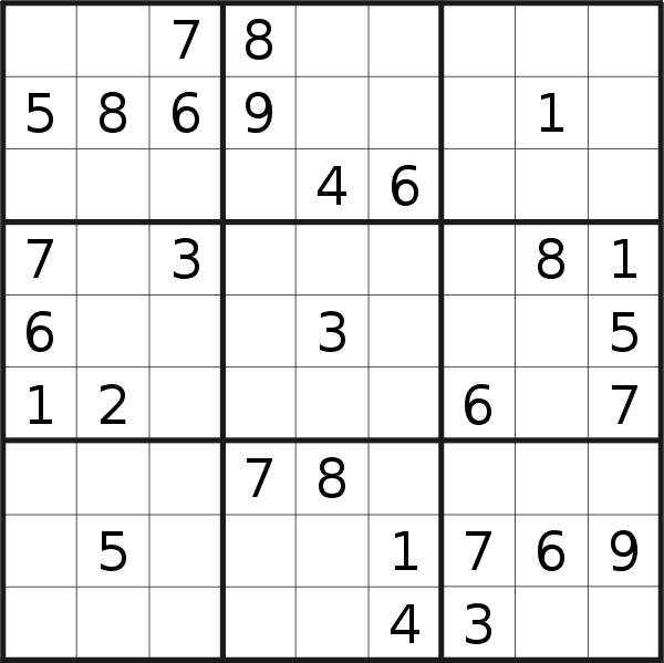Sudoku puzzle for <br />Monday, 16th of January 2023