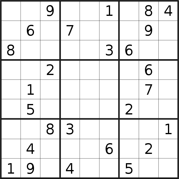 Sudoku puzzle for <br />Tuesday, 7th of February 2023