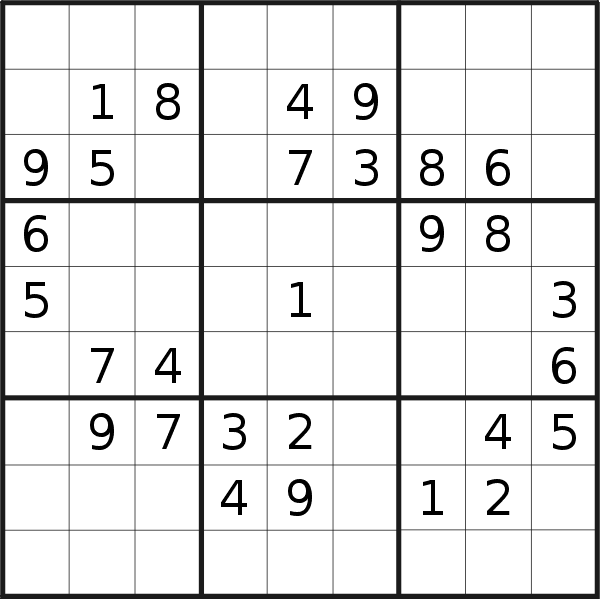 Sudoku puzzle for <br />Monday, 13th of February 2023