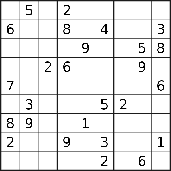 Sudoku puzzle for <br />Monday, 20th of February 2023