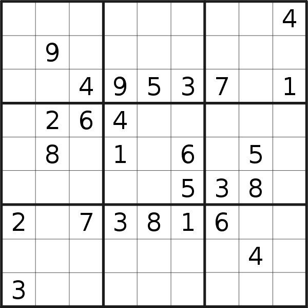 Sudoku puzzle for <br />Friday, 24th of February 2023