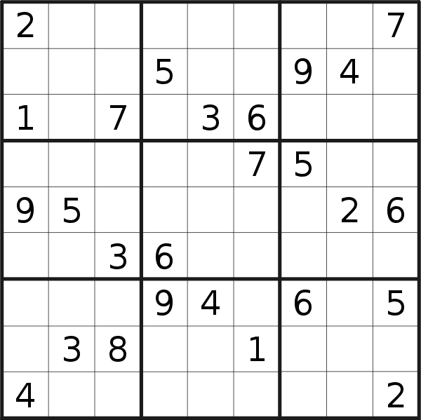 Sudoku puzzle for <br />Saturday, 25th of February 2023