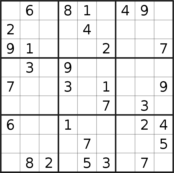 Sudoku puzzle for <br />Sunday, 26th of February 2023